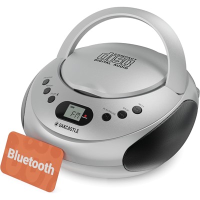 Majority Oakcastle CD250 Portable Bluetooth CD Player - Silver
