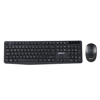 Groov-e Wireless Full Size Keyboard & Mouse Set - Black