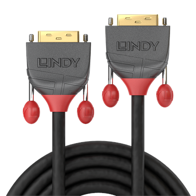 Lindy 36243 25m DVI-D SLD Single Link Cable, Anthra Line