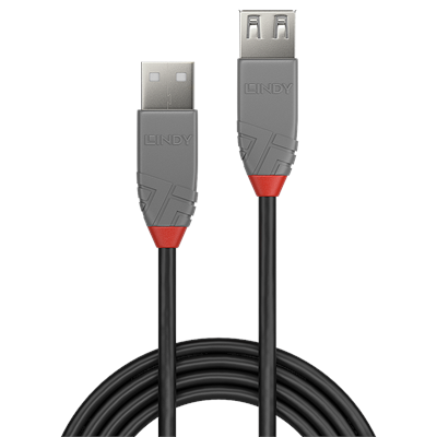 Lindy 36700 0.2m USB 2.0 Type A Extension Cable, Anthra Line