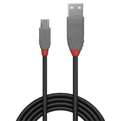 Lindy 36730 0.2m USB 2.0 Type A to Micro-B Cable, Anthra Line