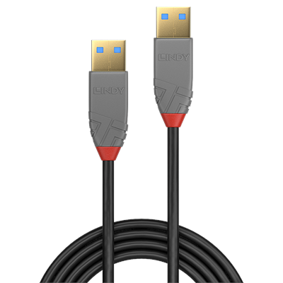 Lindy 36750 0.5m USB 3.2 Type A Cable, 5Gbps, Anthra Line