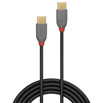 Lindy 36870 0.5m USB 2.0 Type C Cable, Anthra Line
