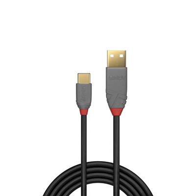 Lindy 36885 0.5m USB 2.0 Type A to C Cable, Anthra Line