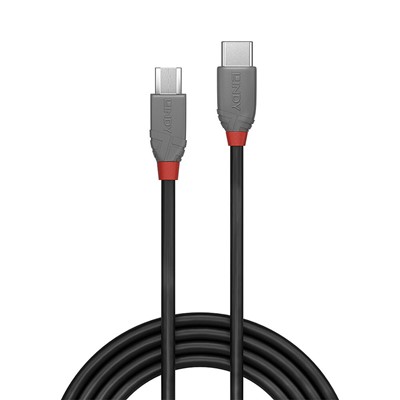 Lindy 36890 0.5m USB 2.0 Type C to Micro-B Cable, Anthra Line