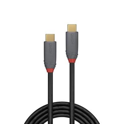 Lindy 36900 0.5m USB 3.2 Type C to C Cable, 20Gbps, 5A, PD, Anthra Line