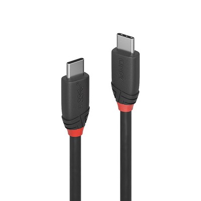 Lindy 1.5m USB 3.2  Type C to C Cable, 20Gbps, Black Line 36907