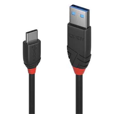 Lindy 1.5m USB 3.2 Type A to C Cable, 10Gbps, Black Line 36917