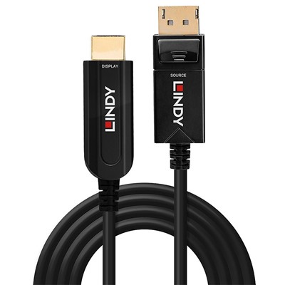 Lindy  38490 10m Fibre Optic Hybrid DisplayPort 1.2 to HDMI 18G Cable