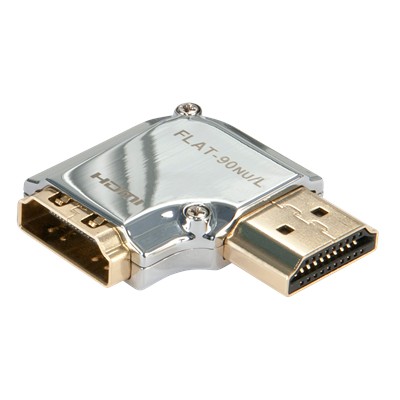 Lindy 41508 CROMO HDMI Male to HDMI Female 90 Degree Right Angle Adapter - Left