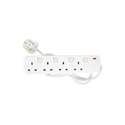 Mercury Home Essentials - UK 4 Gang Switched Extension Lead 2.0m