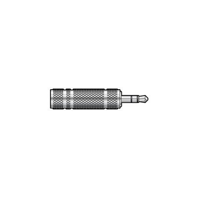 Adaptor 3.5mm stereo plug to 6.3mm stereo socket - all metal