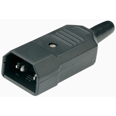 Shrouded 3-pin IEC plug