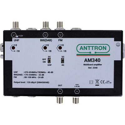 Anttron AM340 Multiband amplifier - 3 inputs FM:2