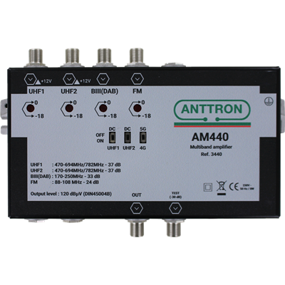 Anttron AM440 Multiband amplifier 4 inputs FM: 22