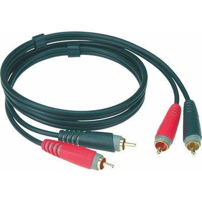 Neutrik ATCC0100 AT-CC* pro stereo twin cable with straight rca plugs 1Mtr