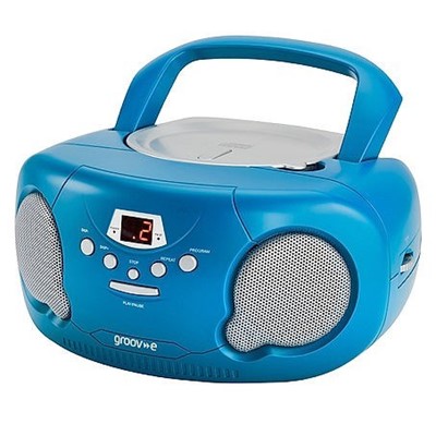 Groove GVPS733BE - Blue Boombox CD Player with AM/FM R