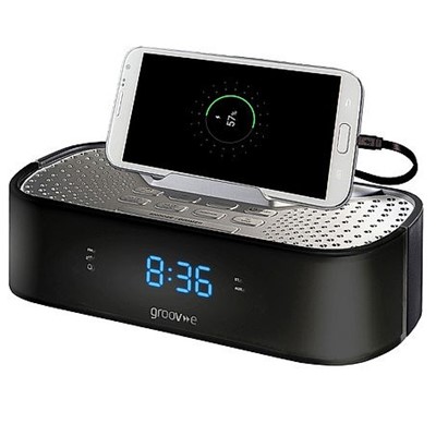 Groov-e Time Curve Alarm Clock Radio - Black