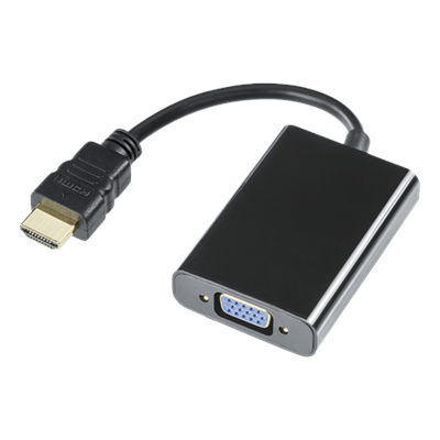 Deltaco 0.2mt HDMI to VGA-adapter, 19-pin male to 15-pin female+3,5mm, Gold HDMIVGA7R
