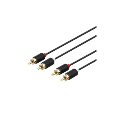 Deltaco 2xRCA to 2xRCA Male cable 1m Black MM502R