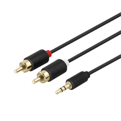 DELTACO 3,5mm Male to 2xRCA Male 3m Black MM514R