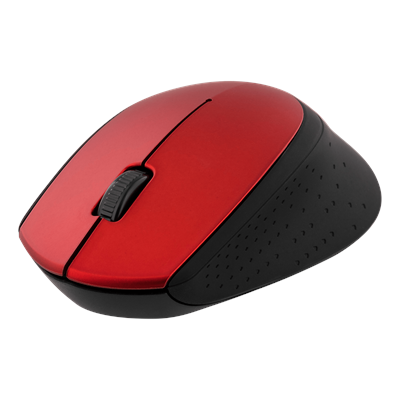 DELTACO Red wireless optical mouse 2,4GHz, 3 buttons with scroll, 1200 DPI, USB nano-receiver