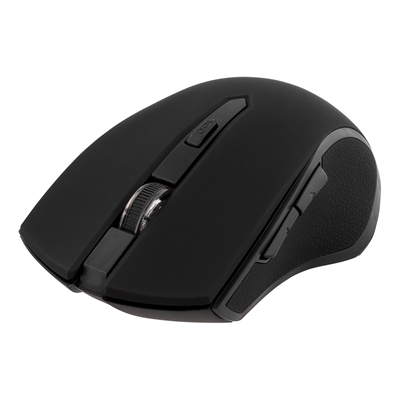 DELTACO Black wireless optical mouse, 5 buttons + scroll, 1600 DPI, USB nano receiver