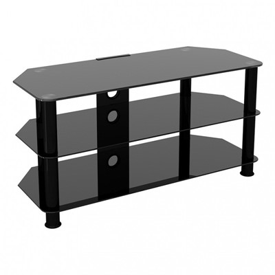 SDC1000CMBB: Classic - Corner Glass TV Stand with Cable Management