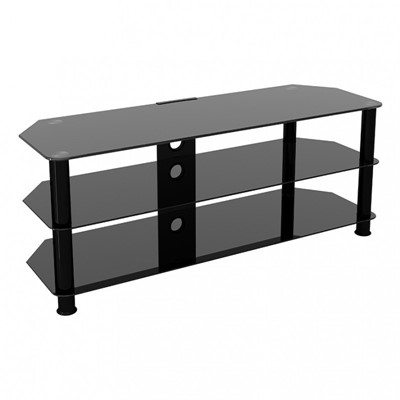 SDC1250CMBB: Classic - Corner Glass TV Stand with Cable Management