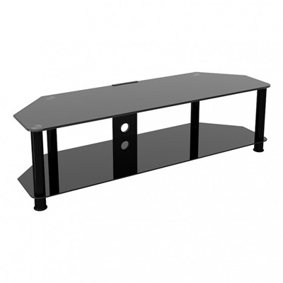 SDC1400CMBB: Classic - Corner Glass TV Stand with Cable Management