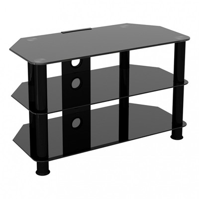 SDC800CMBB: Classic - Corner Glass TV Stand with Cable Management