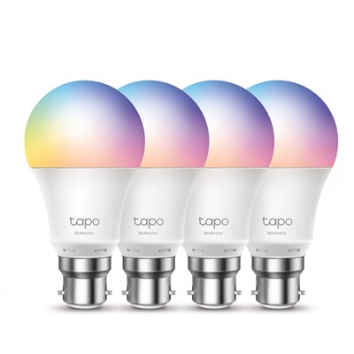 Smart Wi-Fi Light Bulb, Multicolor, B22, 4-Pack