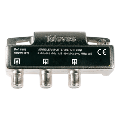 Televes TEL5155 F 2W Splitter, with bidirectional DC pass