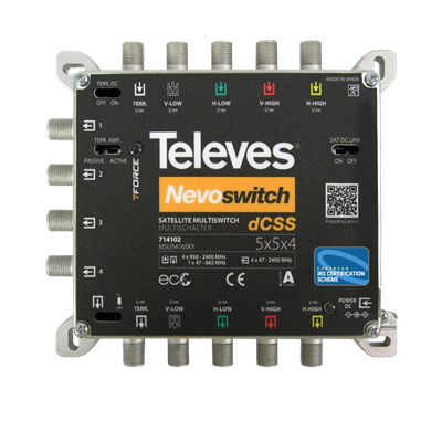 Televes TEL714102 - dCSS NevoSwitch 5 inputs - 4 outputs