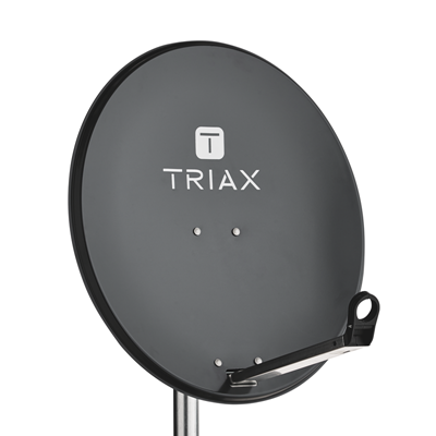 Triax TDS65A 65cm Satellite Dish – Single Box, RAL7016 Anthracite, Pole Mount, Galv Steel