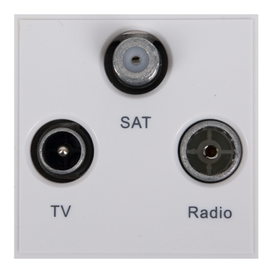 Triax Quad (TV/Radio/Sat I/Sat II) Module White (50 x 50mm)
