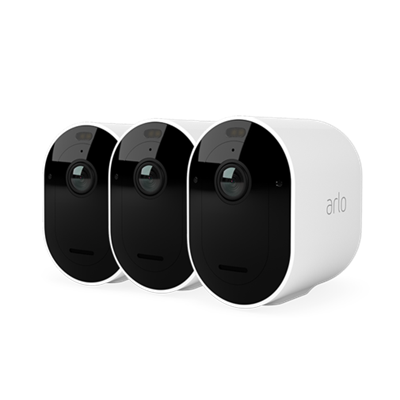 Arlo Pro 4 Outdoor WiFi Security Camera in White - 3 Pack