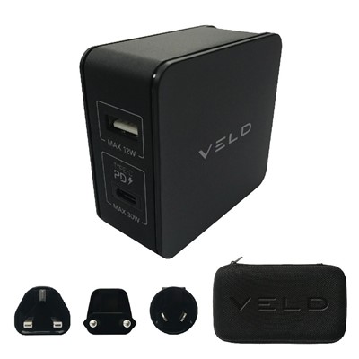 VELD VT42FB - S-Fast 42W 2 port PD Travel Charger